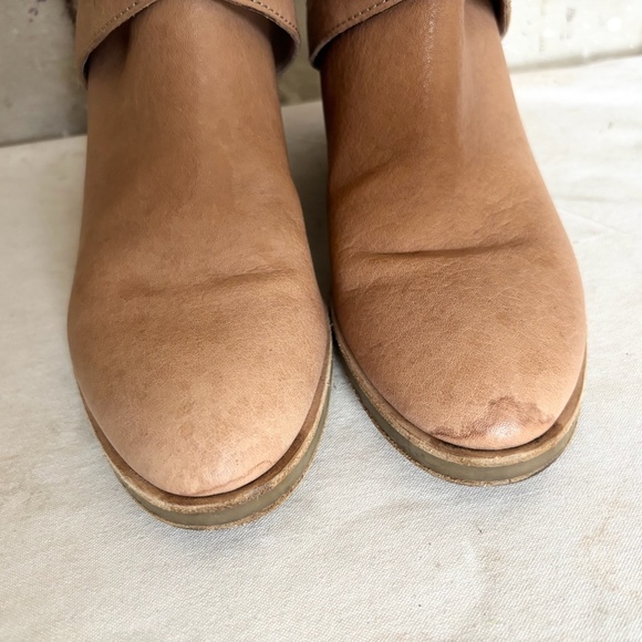 Eileen Fisher Beige Derby Leather Ankle Boots - Picture 2 of 6